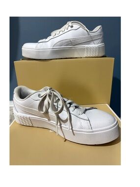 Puma Smash Women’s Platform Sneakers Trainers White Size 10